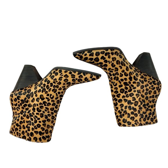 Lucky Brand Munise Leopard Print Calf Hair Booties Slip On Size 9 - Picture 4 of 10